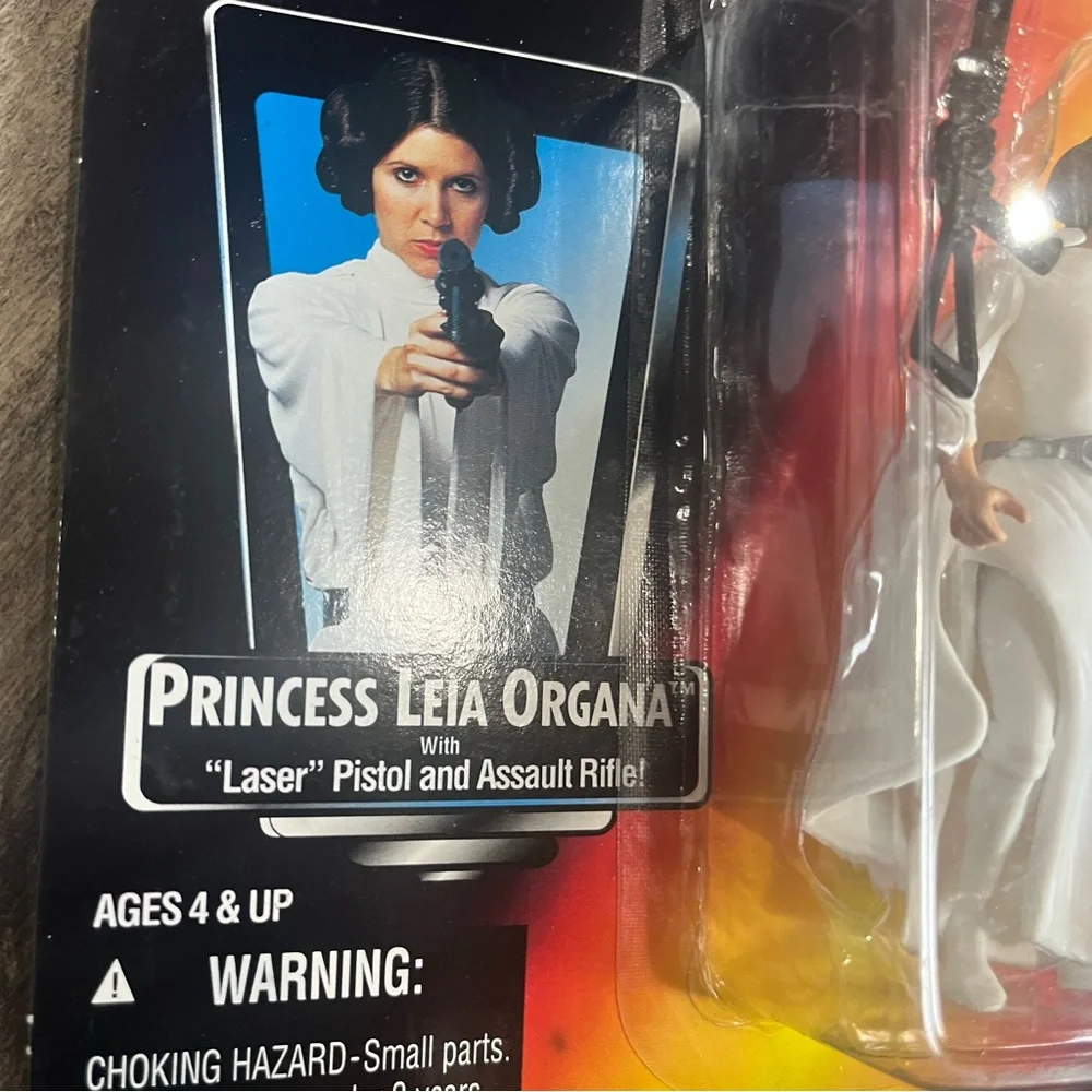 1995 Kenner Star Wars POTF Red Card Princess Leia Organa 3.75
